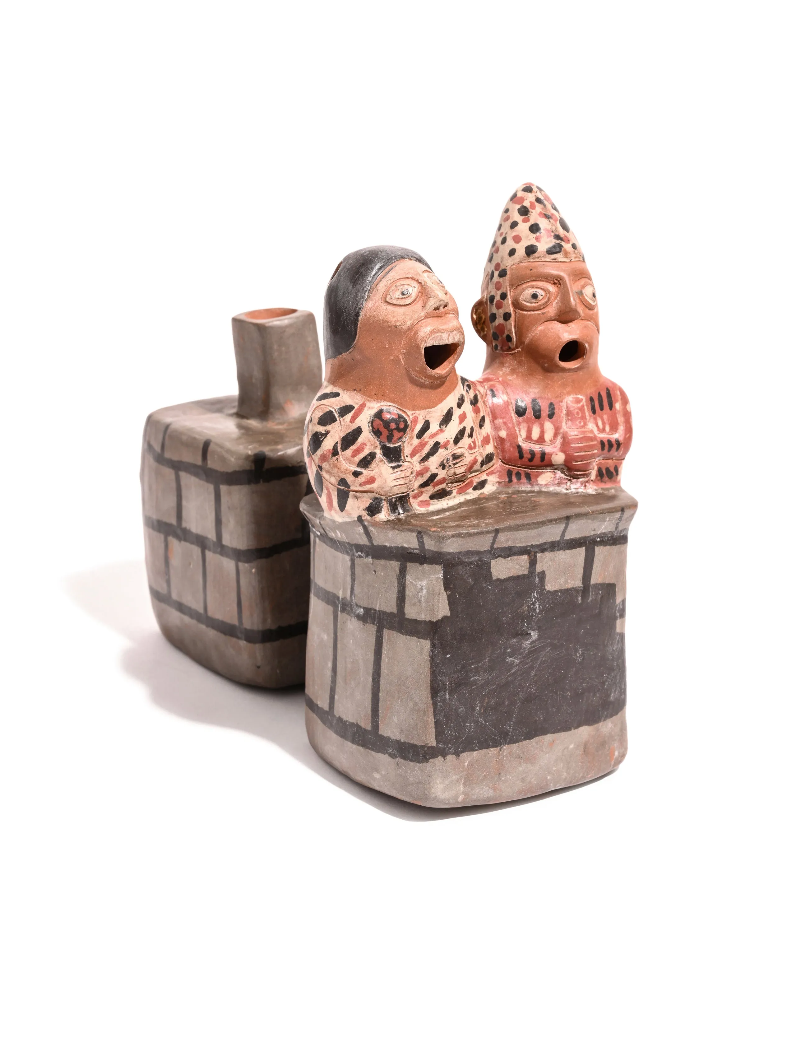 Huaco Silbador-Peruvian Whistling Vessel - Man and Woman