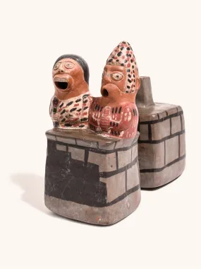 Huaco Silbador-Peruvian Whistling Vessel - Man and Woman