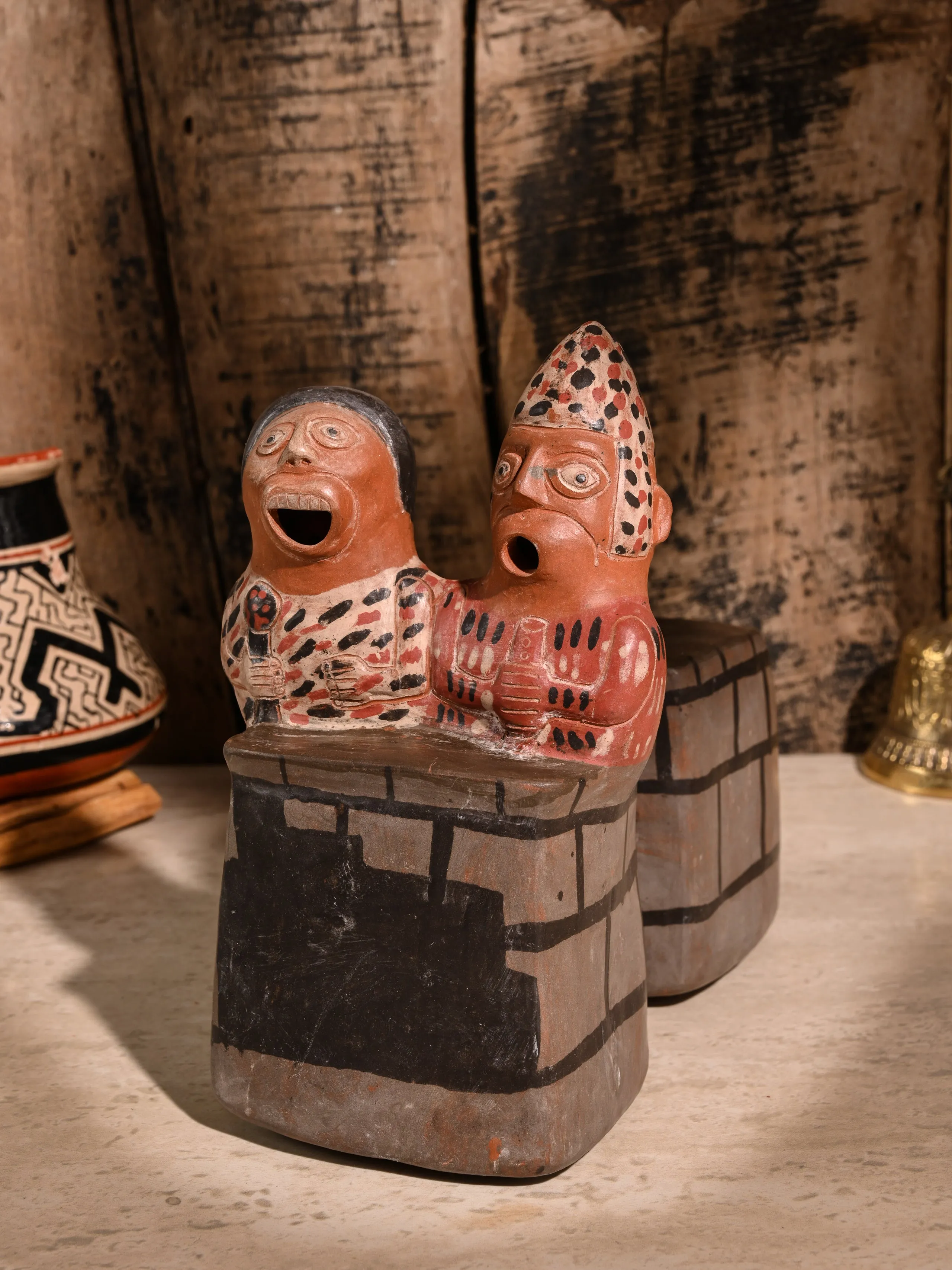 Huaco Silbador-Peruvian Whistling Vessel - Man and Woman