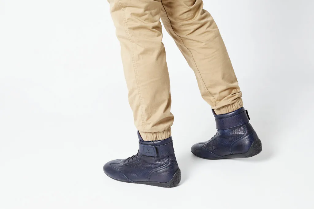 Iconic High - Navy Blue Deer Leather