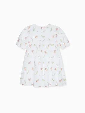 Ivory Floral Dora Girl Embroidered Dress