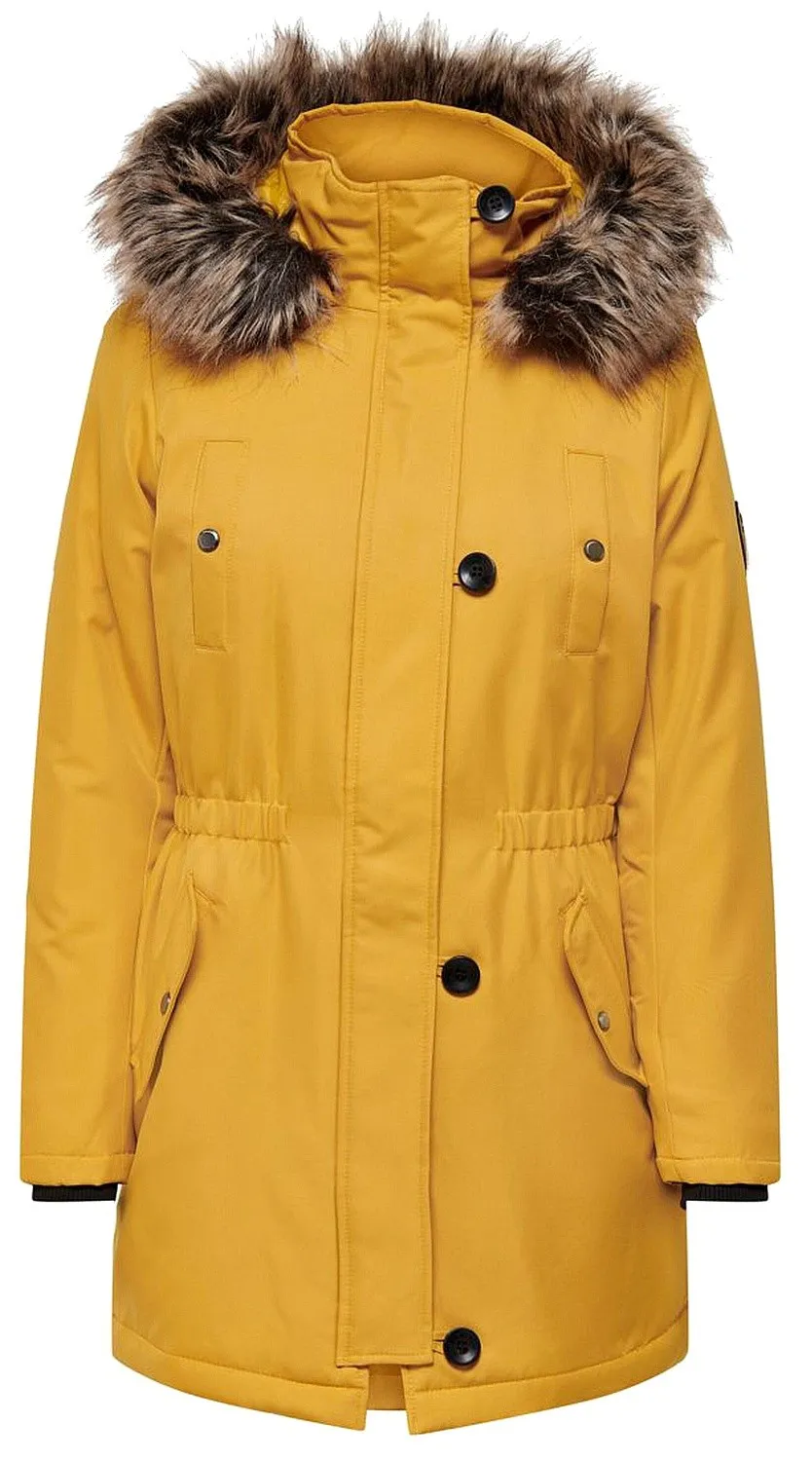 jacket ONLY Iris Long Parka - Tawny Olive - women´s