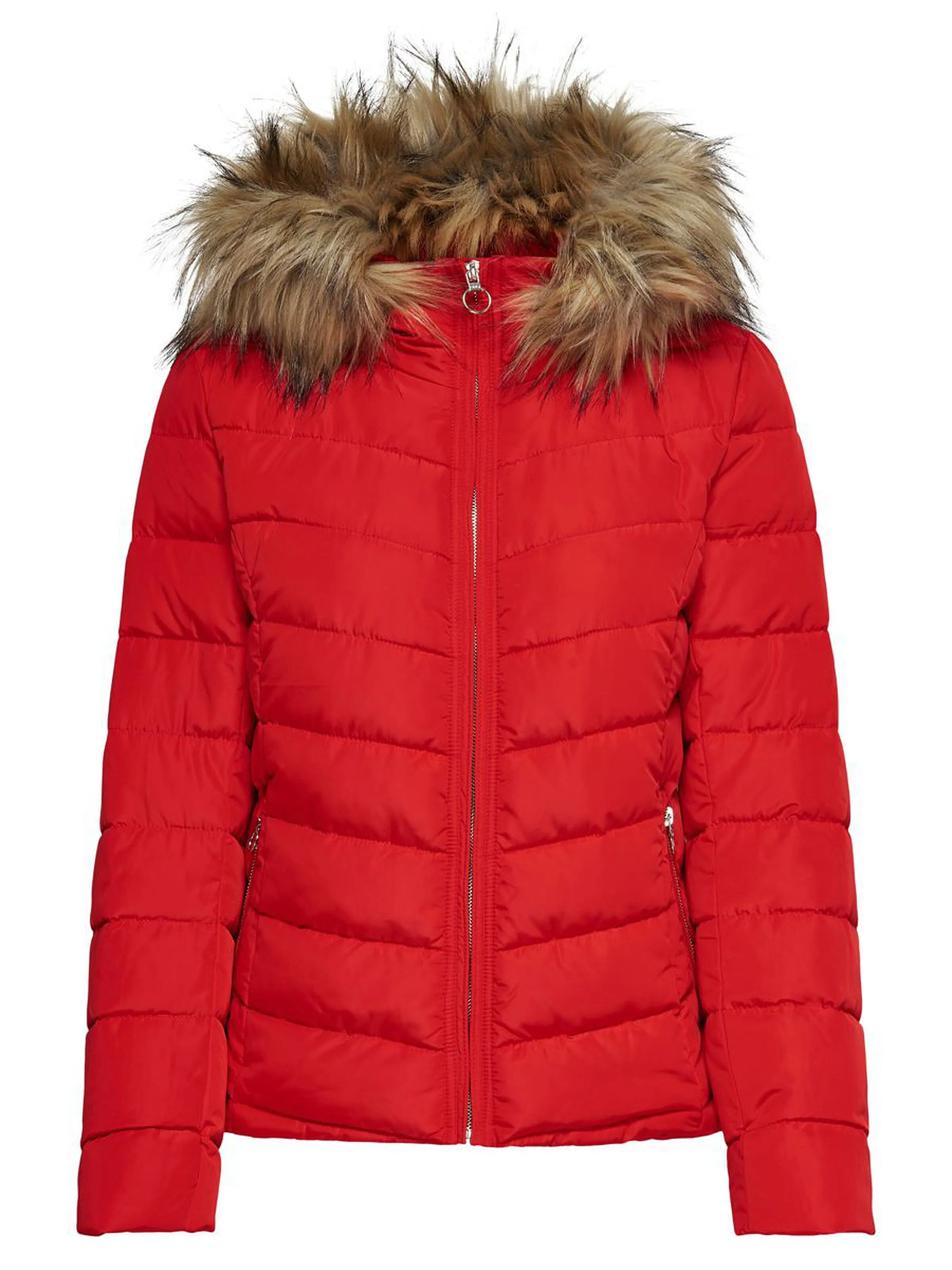 jacket ONLY Newellan Quilted Hood - Chinese Red - women´s