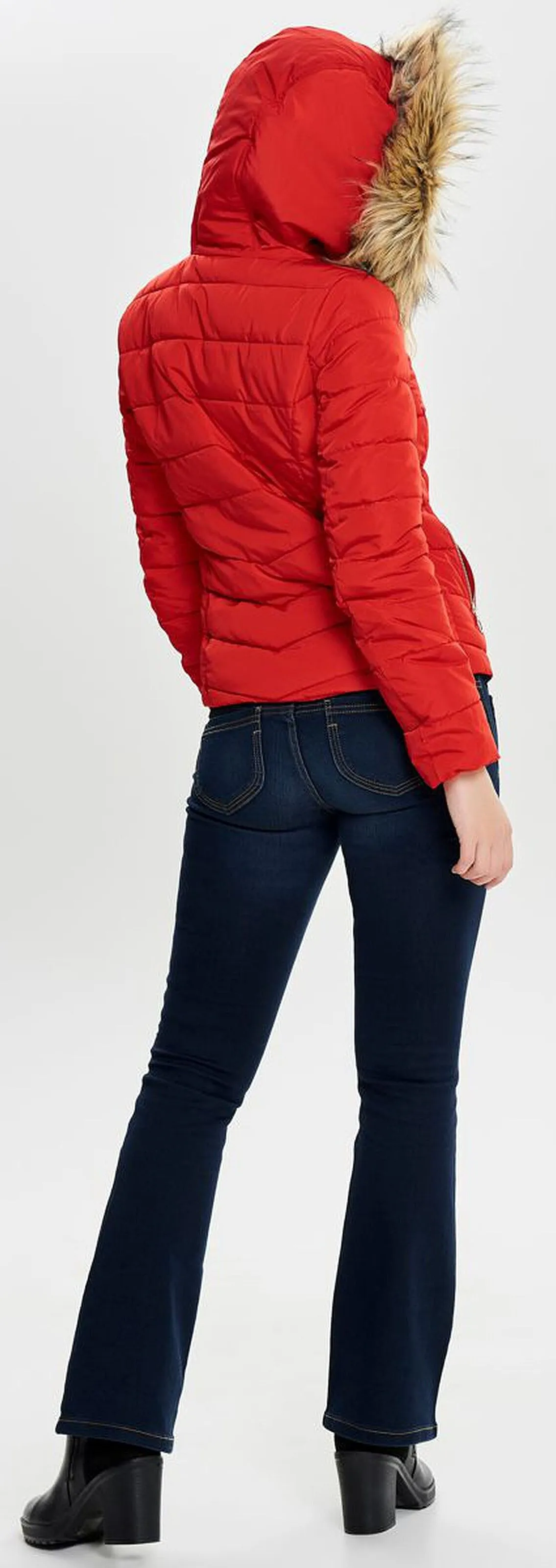 jacket ONLY Newellan Quilted Hood - Chinese Red - women´s