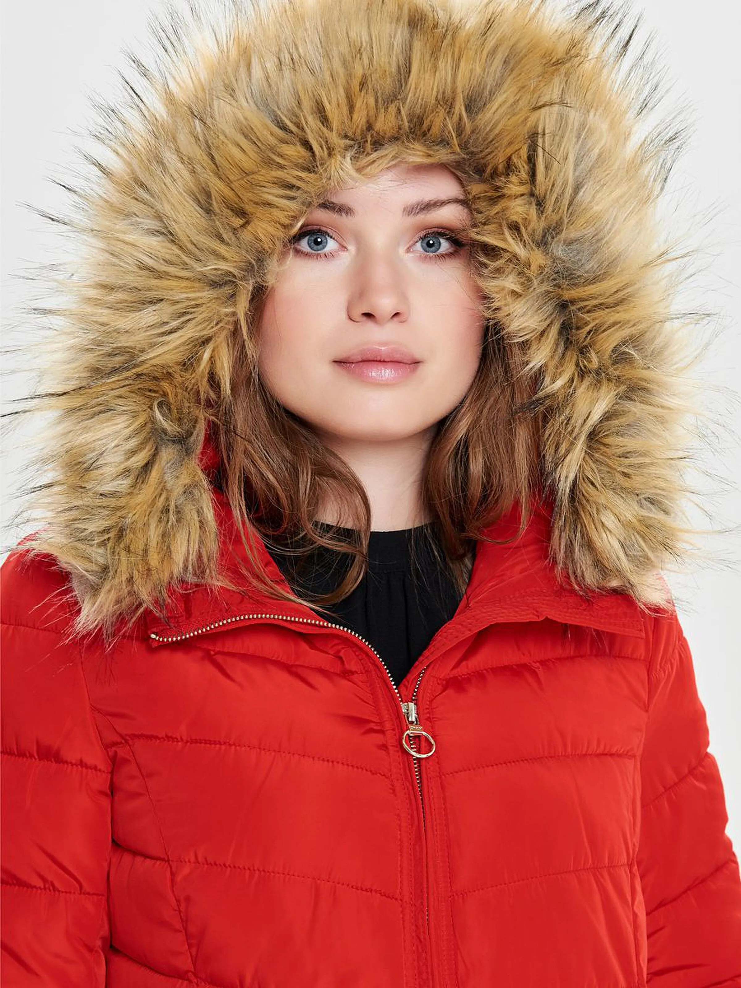 jacket ONLY Newellan Quilted Hood - Chinese Red - women´s