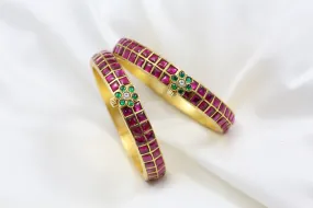 Jadau Kundan Bangle Set (Openable)