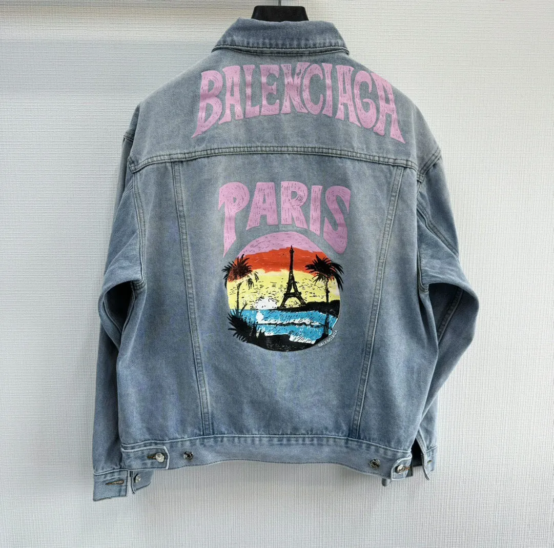 Jeans Jacket Light Blue & Painted Back Logo 2023