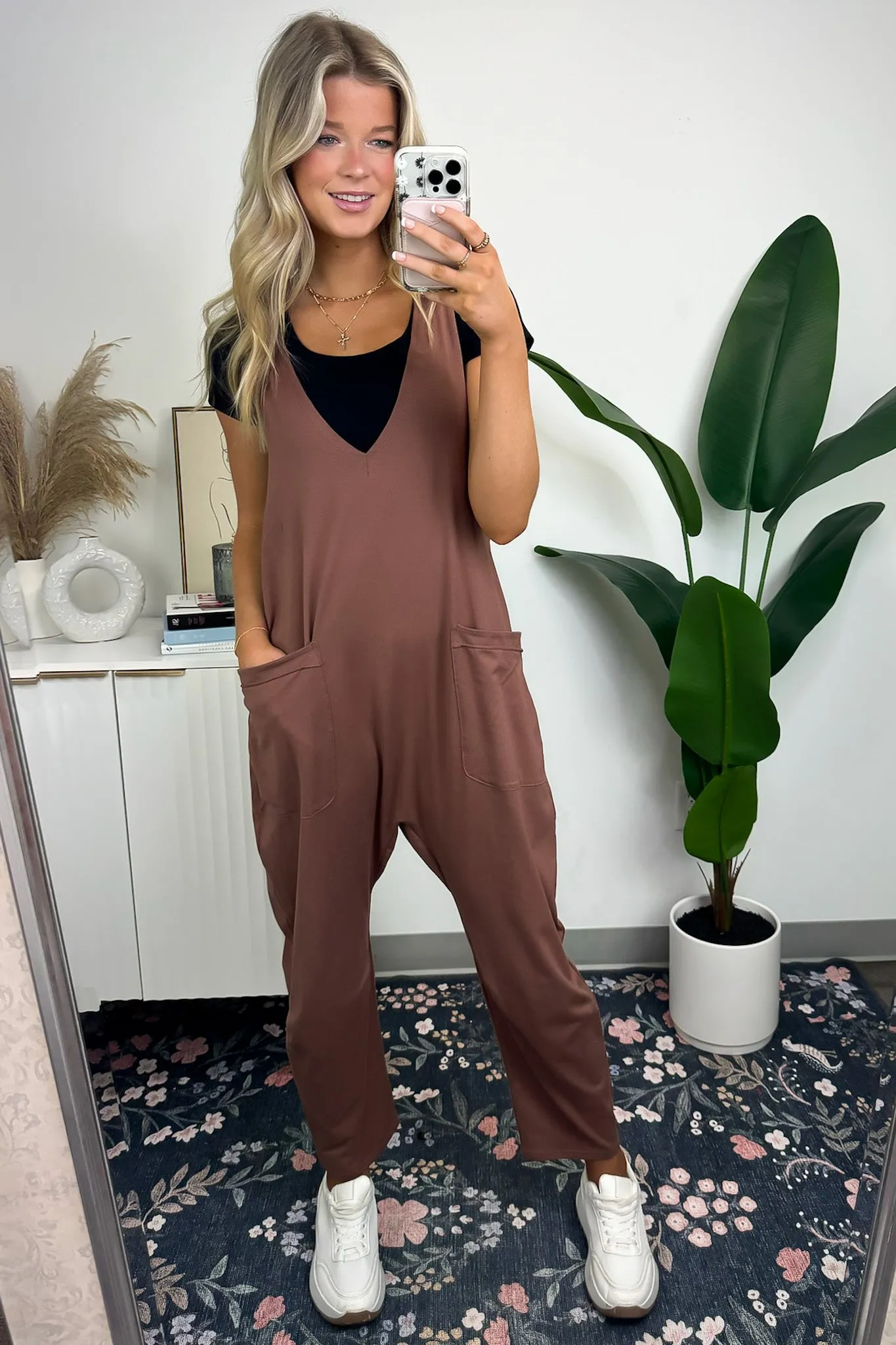 Jeayne Relaxed Fit V-Neck Jumpsuit