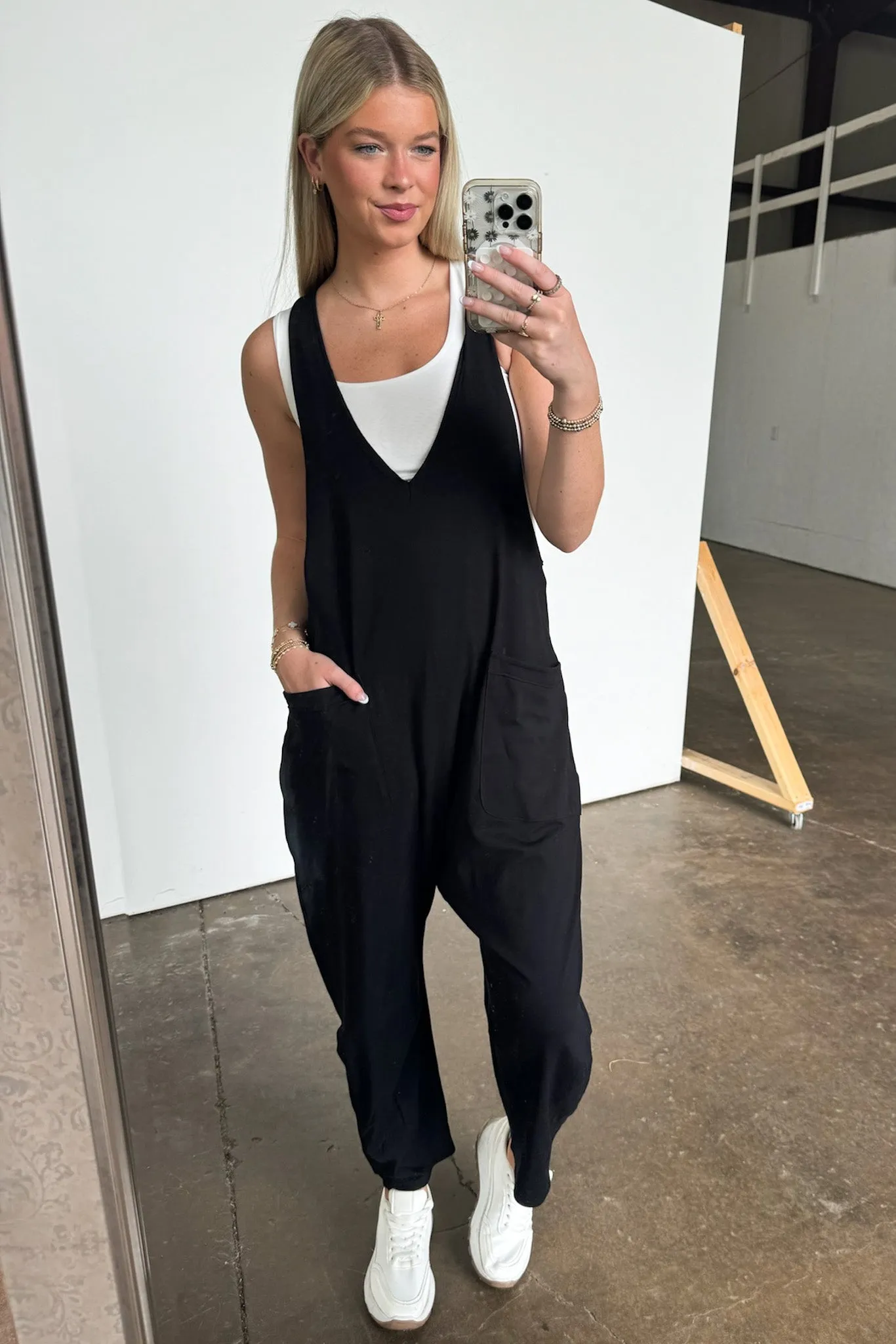 Jeayne Relaxed Fit V-Neck Jumpsuit