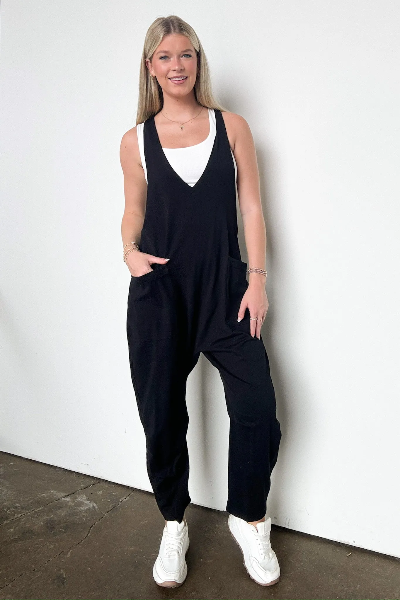 Jeayne Relaxed Fit V-Neck Jumpsuit