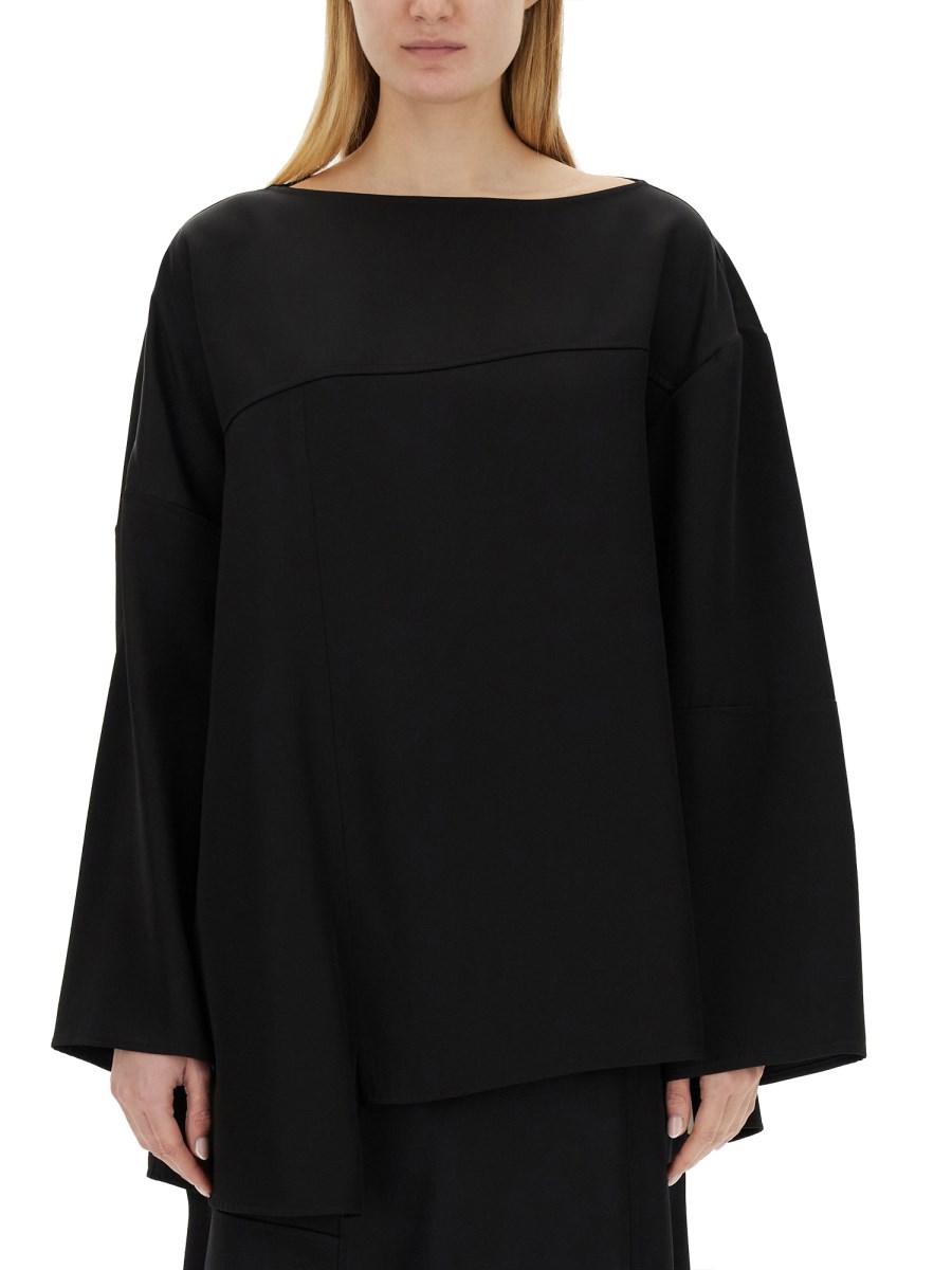 JIL SANDER    ASYMMETRICAL VISCOSE TOP