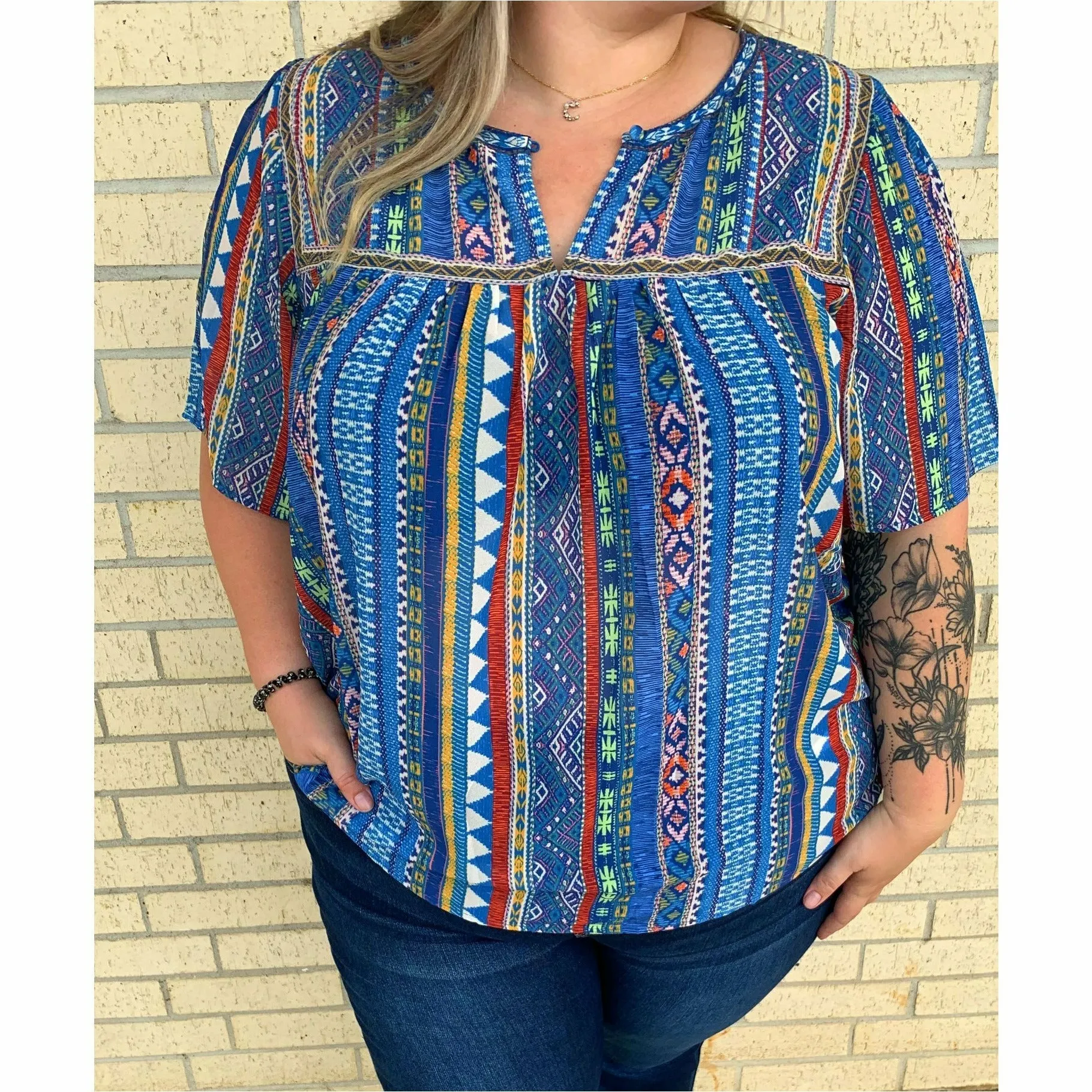 Jordie Aztec Plus Top