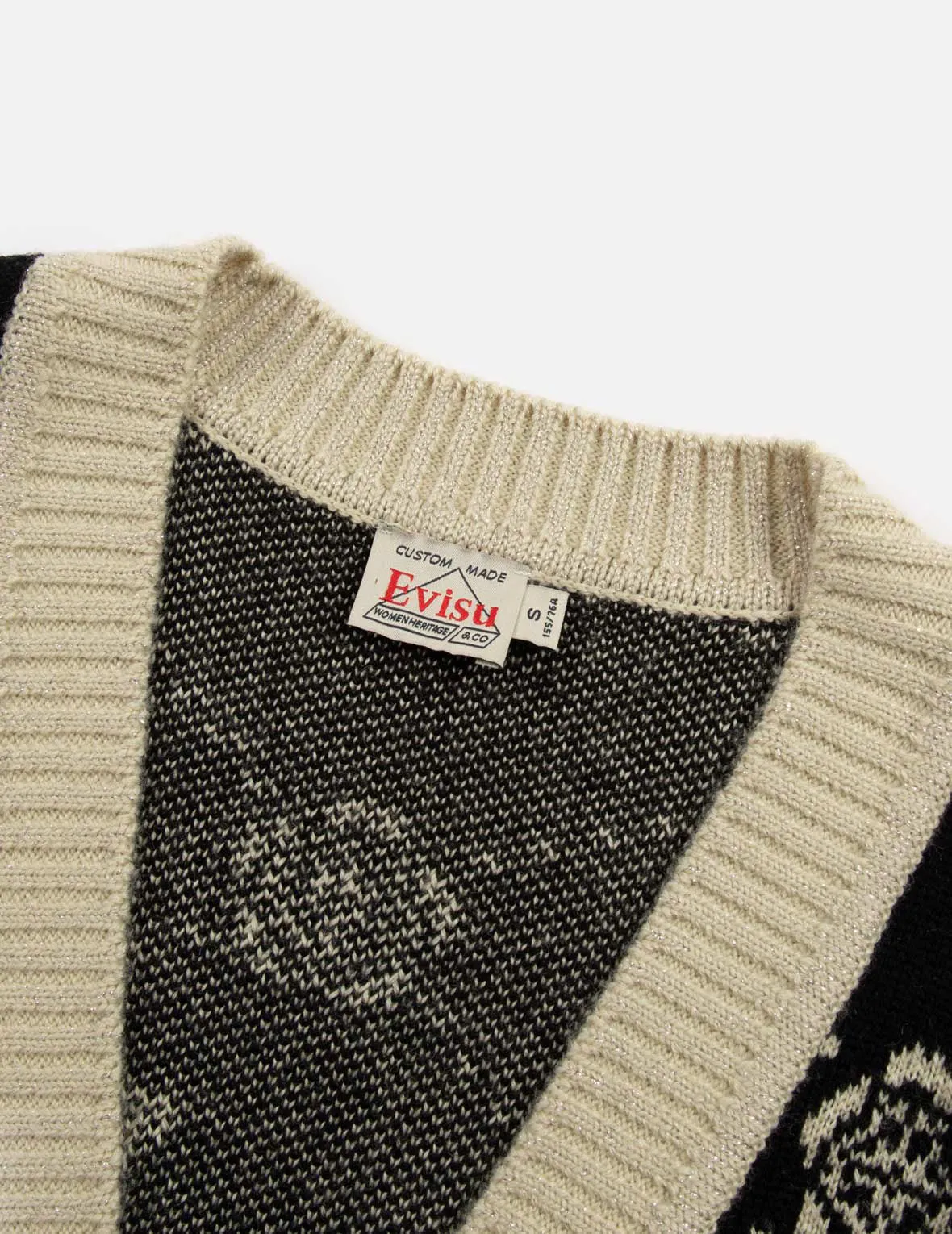 Kamon and Logo Jacquard Loose Fit Cardigan