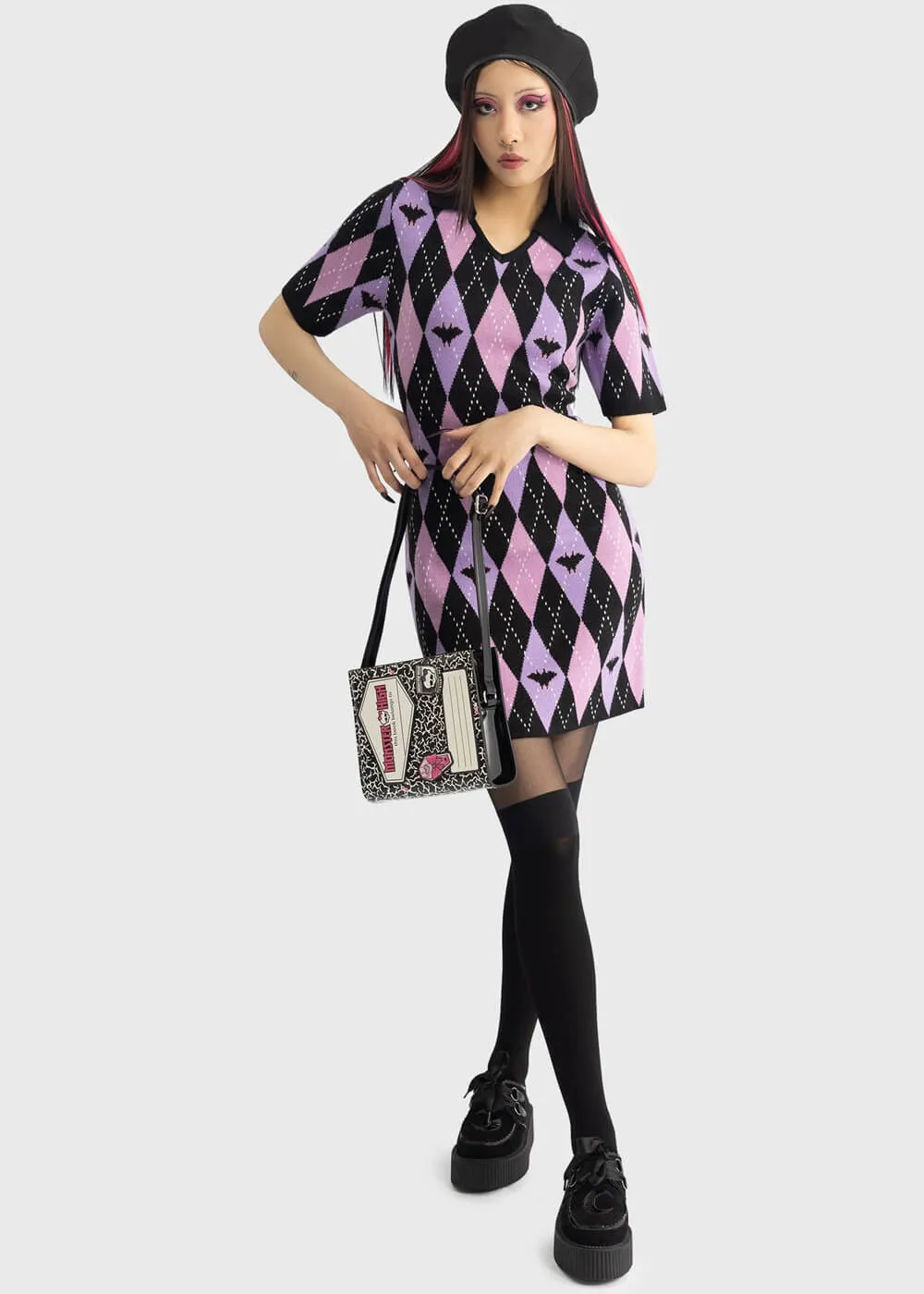 Killstar x Mattel Monster High Monsterlicious Knit Dress Black