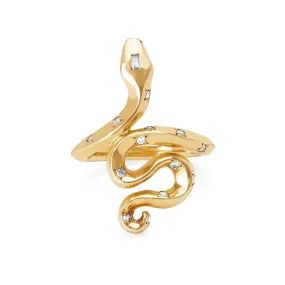 Kundalini Snake Ring with Star Set Diamonds