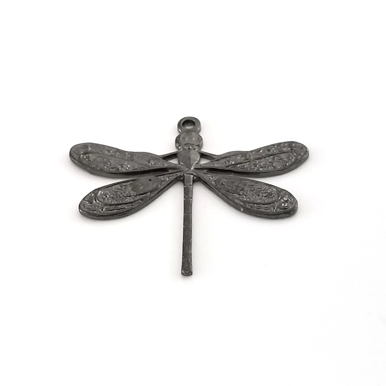 Large Black Dragonfly Charm, 1 Loop, Lot Size 10, #04BL