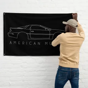 Late 4th Gen Camaro Line Art Flag , Garage Decor, Man Cave Art