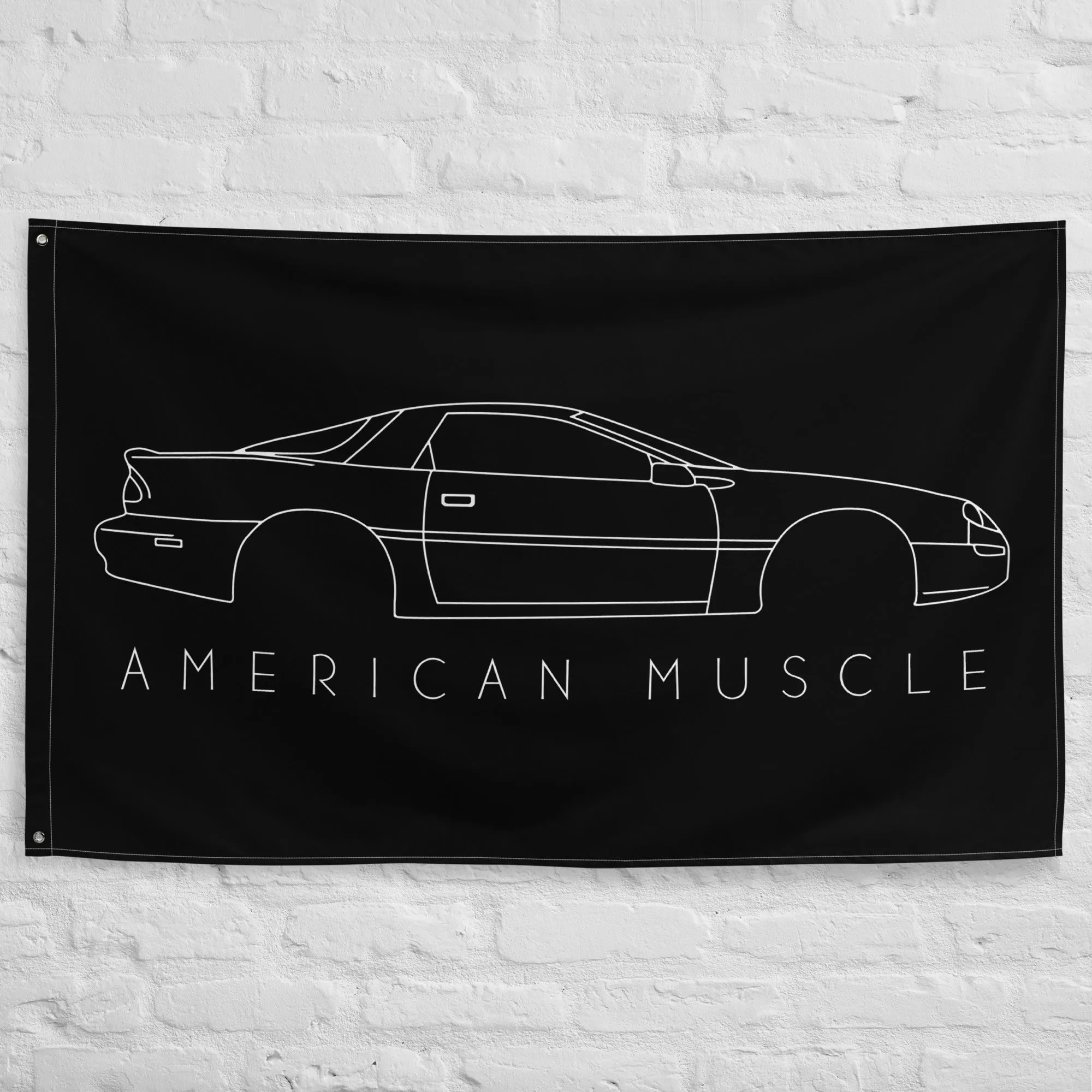 Late 4th Gen Camaro Line Art Flag , Garage Decor, Man Cave Art