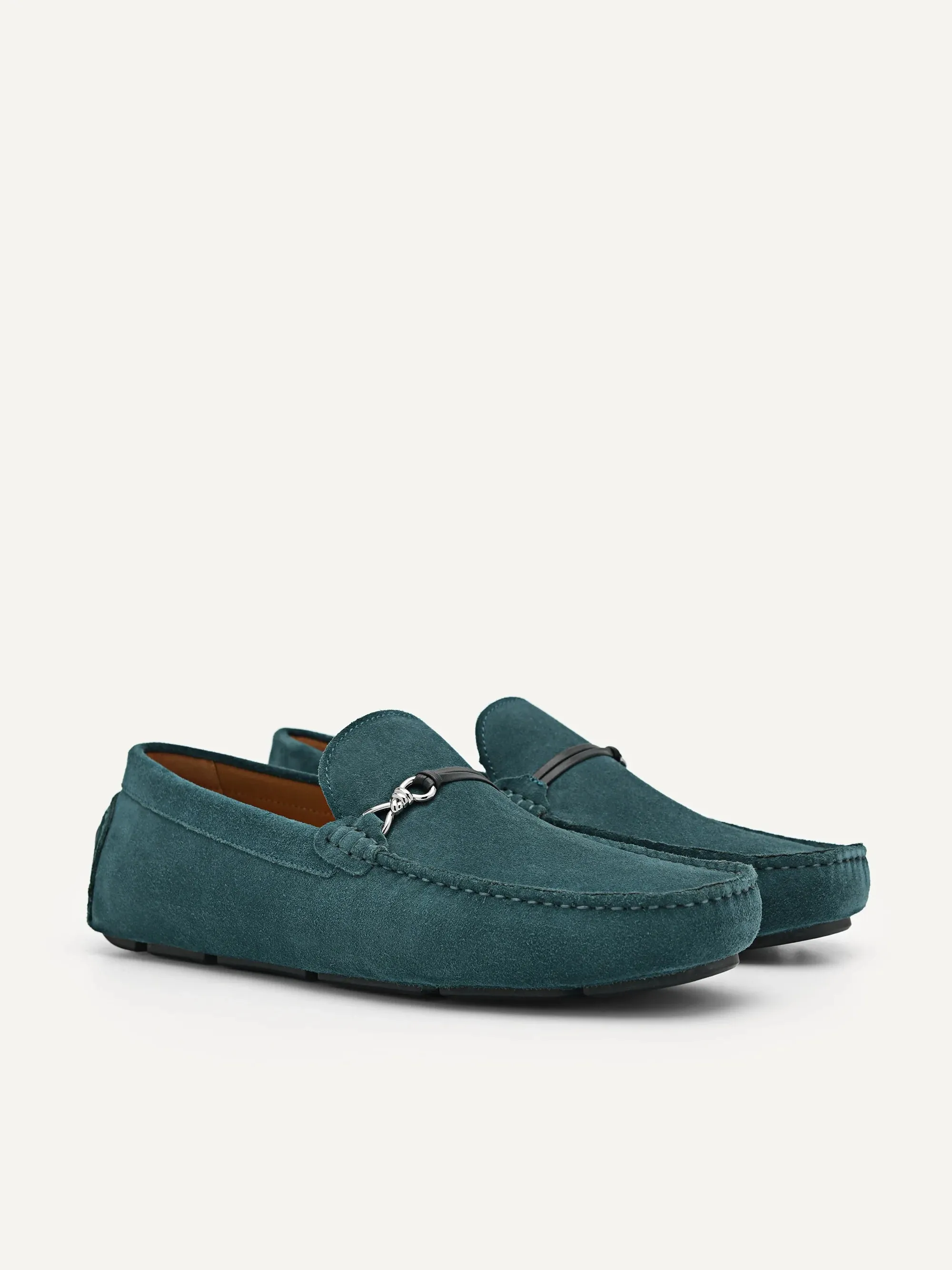 Leather Metal Bit Moccasins