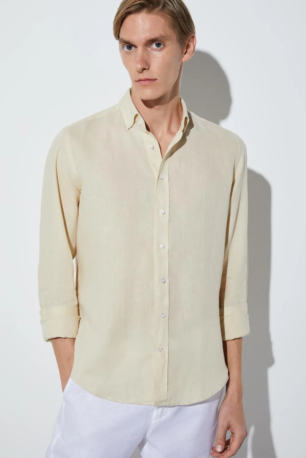 Leonardo Essentials Linen Man Shirt Beige