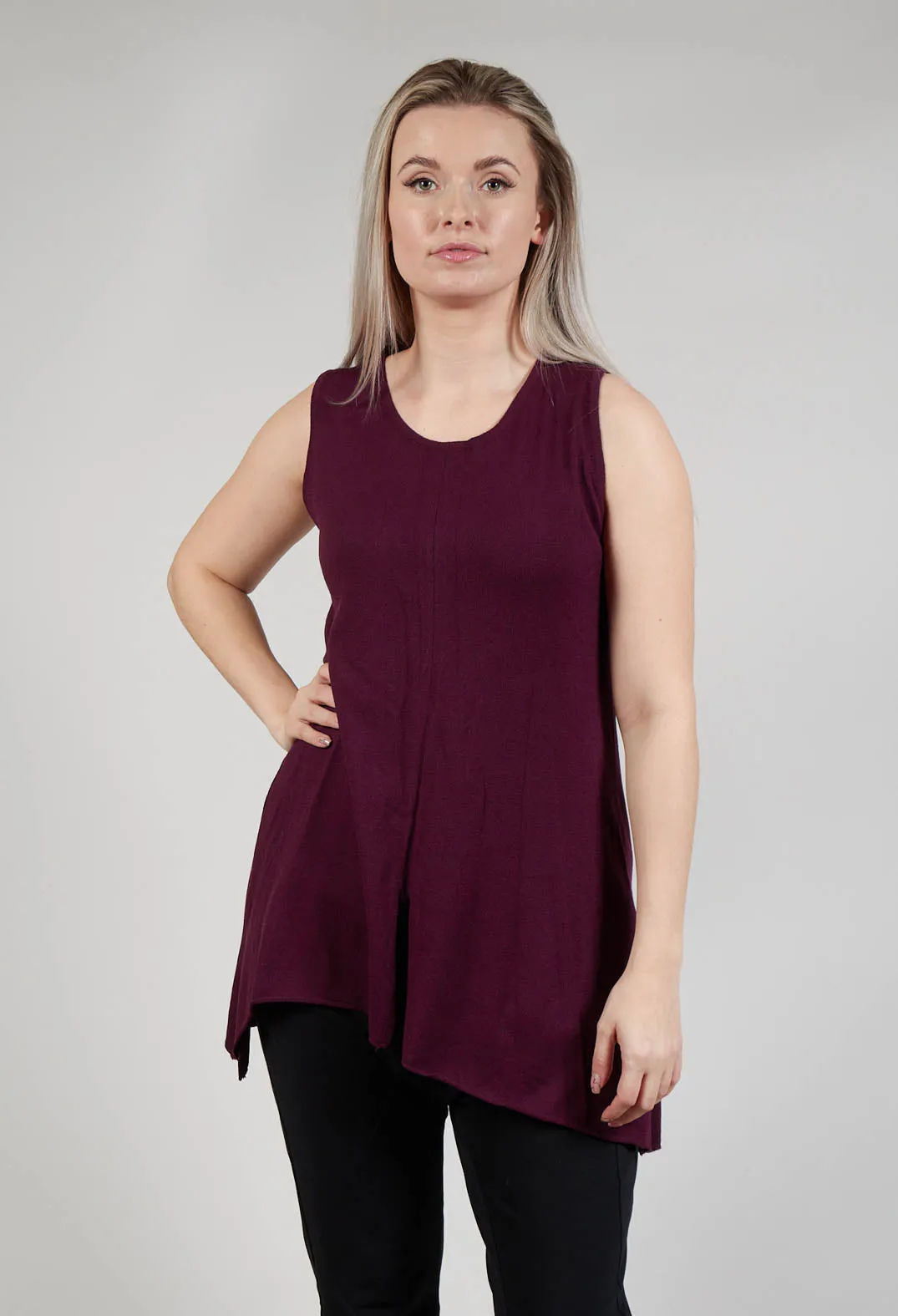 Loose Fit Sleeveless Top in Borderux Purple