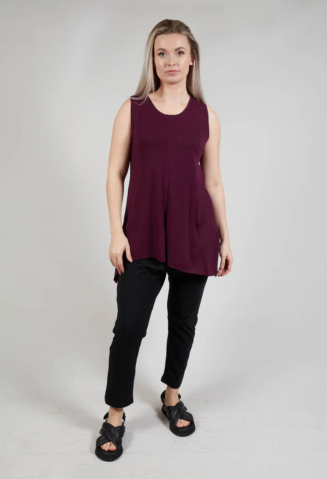 Loose Fit Sleeveless Top in Borderux Purple