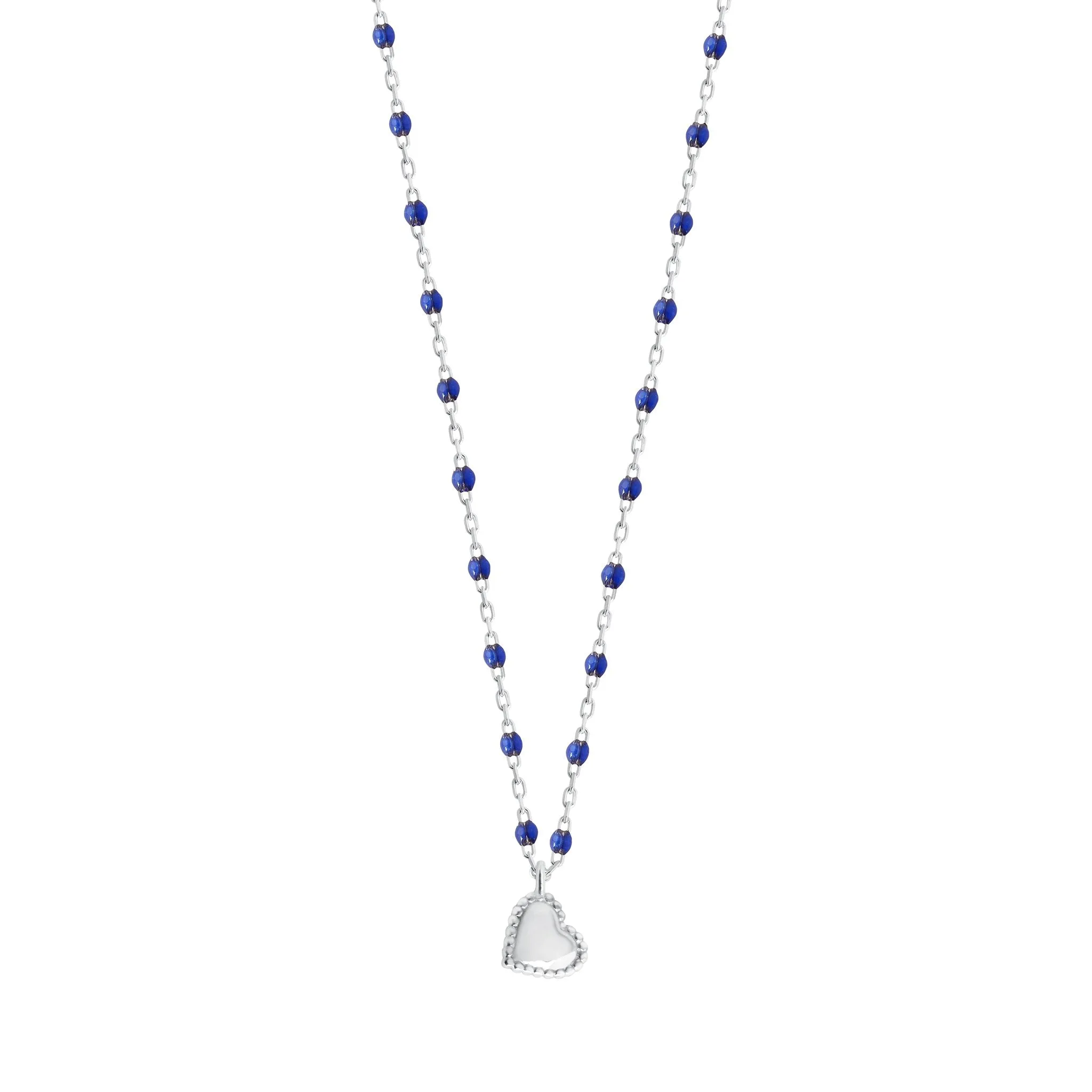 Lucky Heart Mini Gigi Lapis necklace, White Gold, 15.7