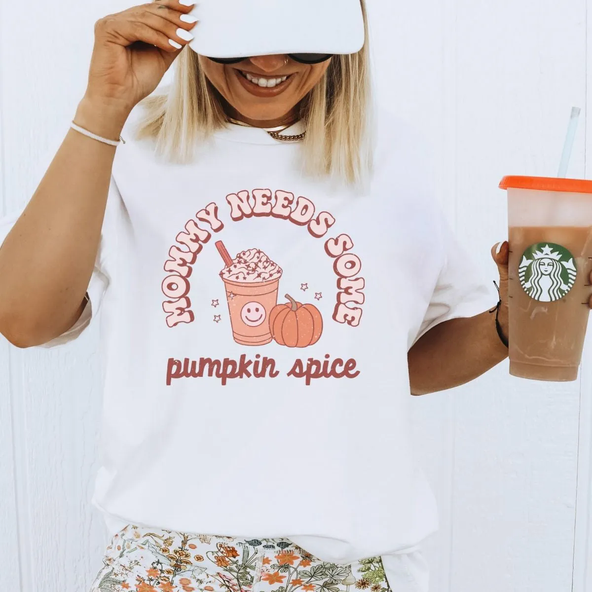 MAMA Mommy Needs Some Pumpkin Spice Graphic Tee - Light Cream