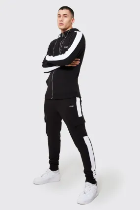 Man Muscle Fit Tracksuit With Cargo Pocket