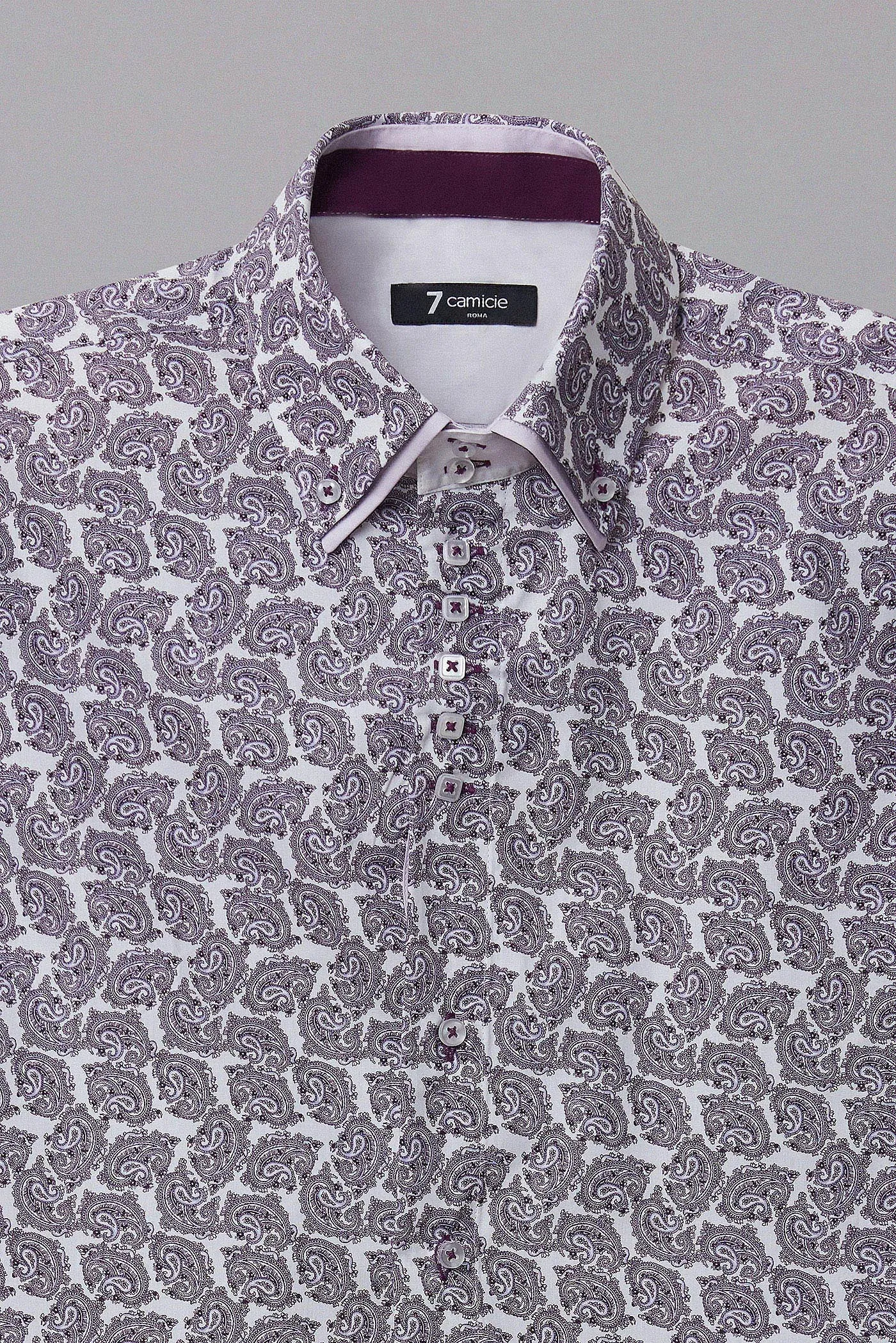 Marco Polo Iconic Poplin Man Shirt White Lilac