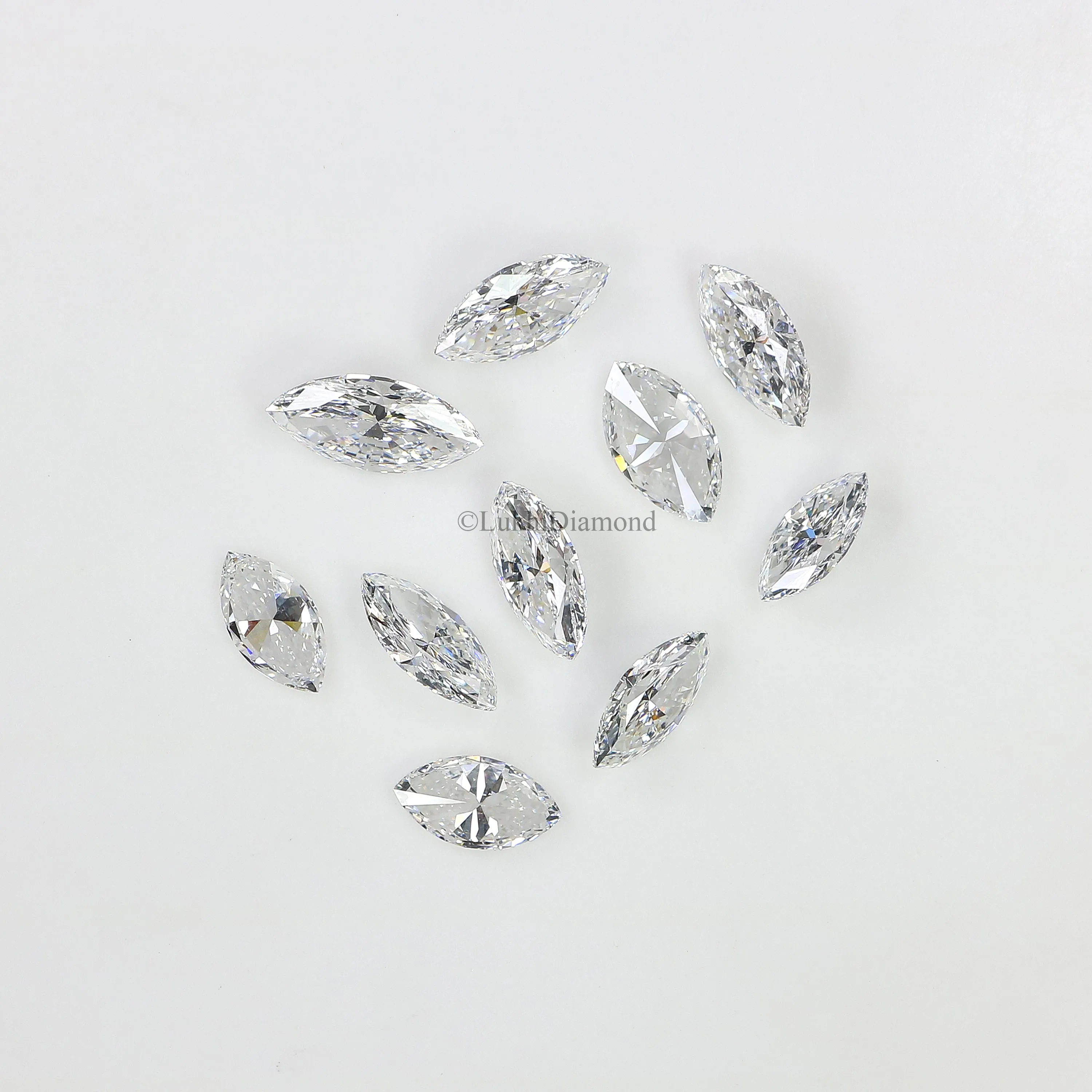 Marquise Cut Lab Grown Diamond 4X2/5X2.5/6X3/7X3.5/8X4 MM Size Marquise Shape Loose Lab Man Made Diamond Gift For Her Engagement