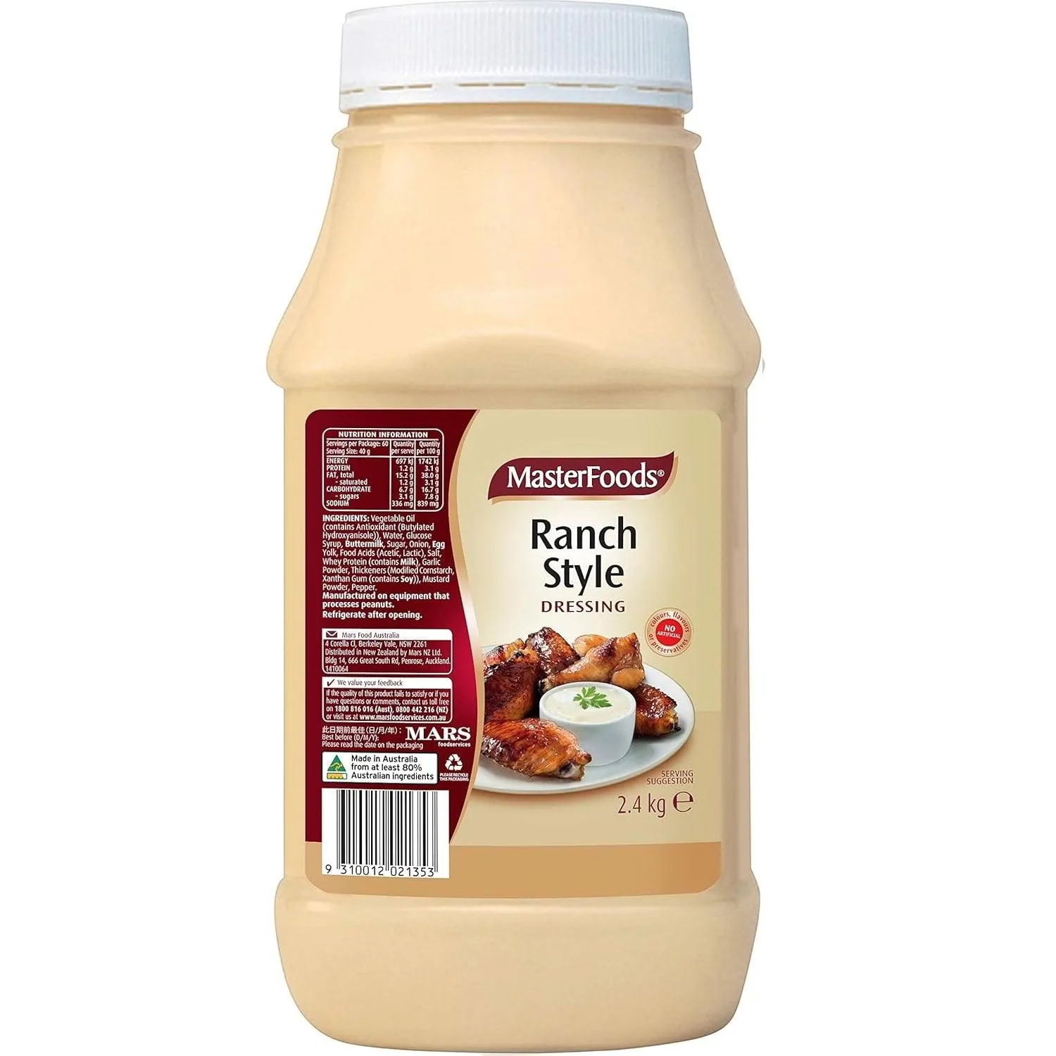 Masterfoods Ranch Style Sauce 2.4kg Bottle Bulk