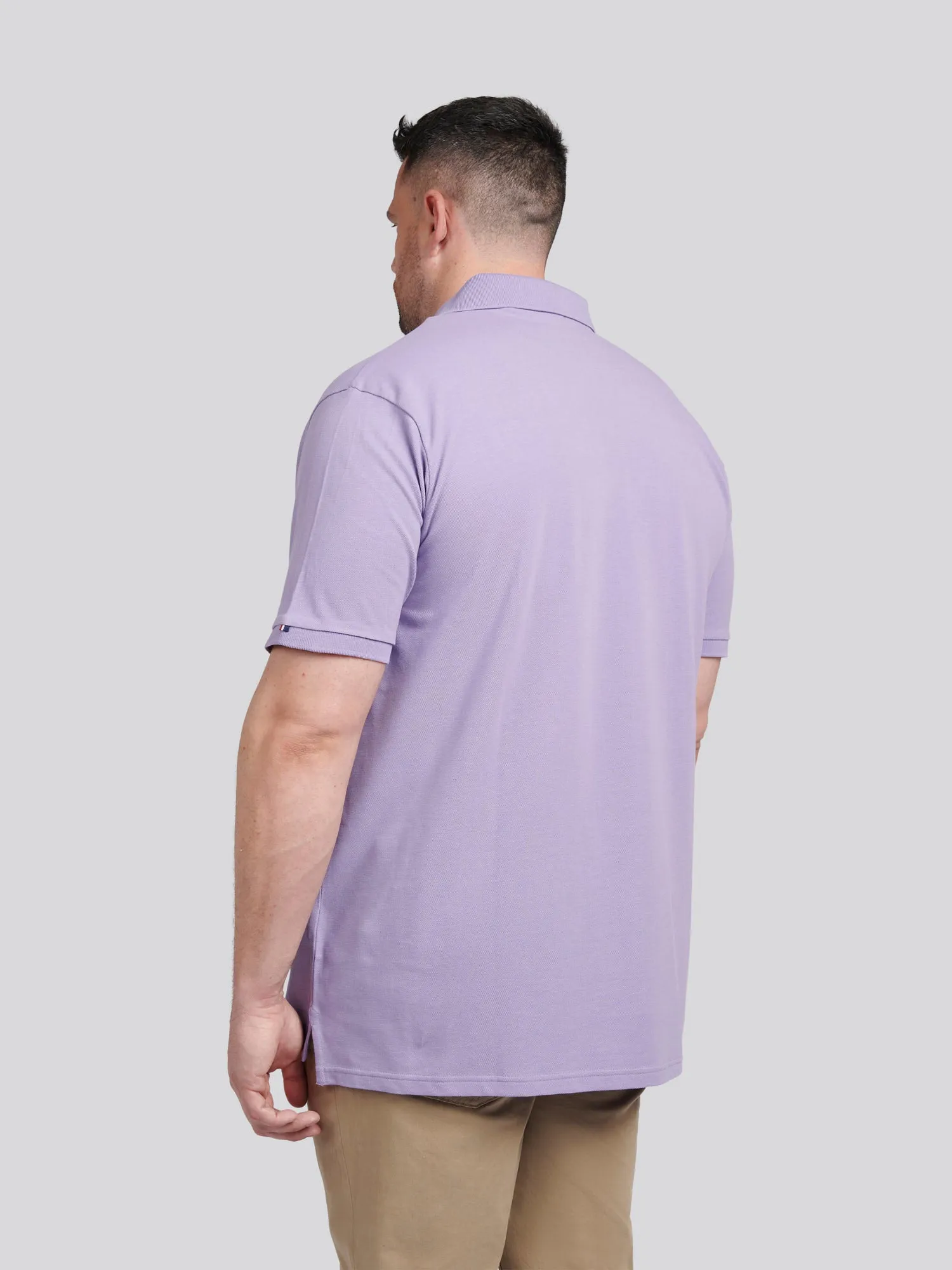 Mens Big & Tall Pique Polo Shirt in Chalk Violet