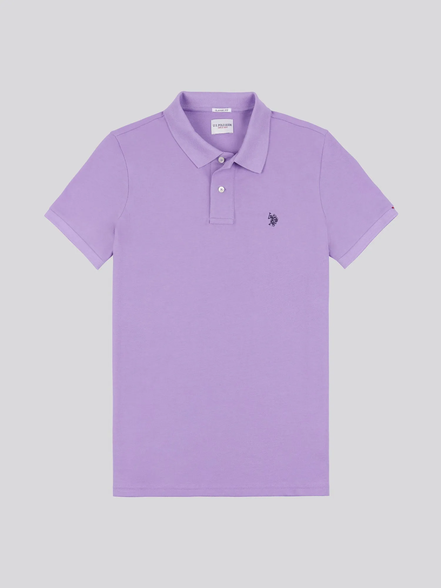 Mens Big & Tall Pique Polo Shirt in Chalk Violet