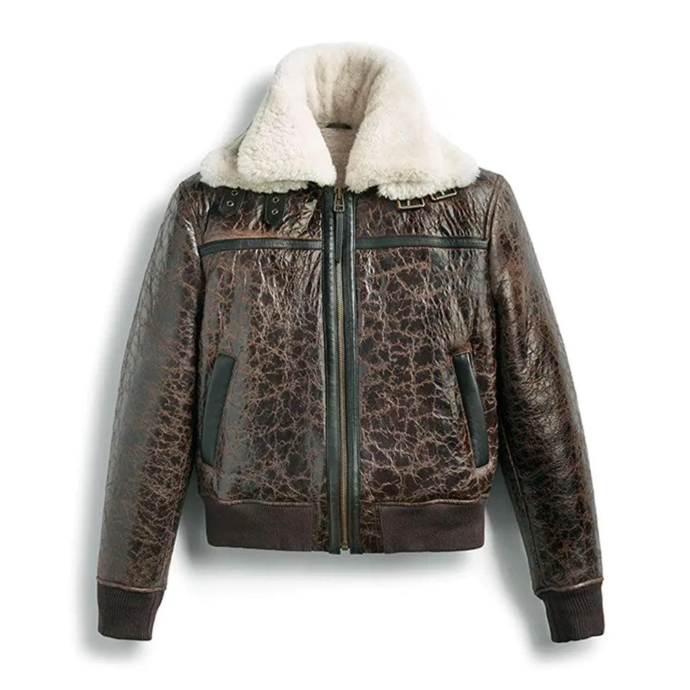 Men's Premium Shearling RAF Aviator Bomber Leather Jacket