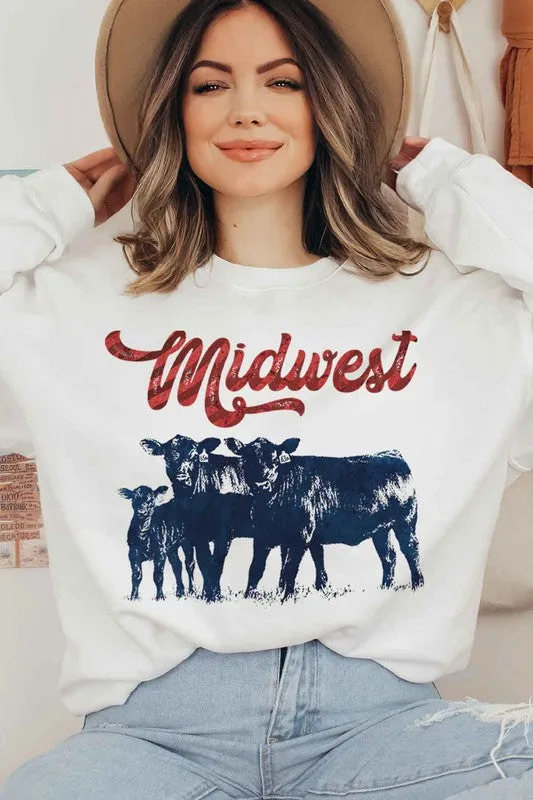 MIDWEST CATTLE GRAPHIC SWEATSHIRT