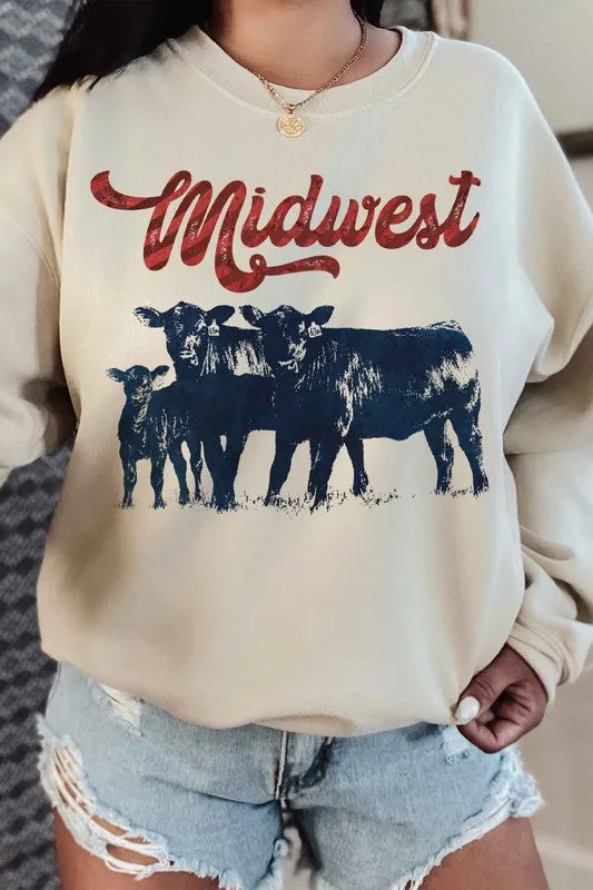 MIDWEST CATTLE GRAPHIC SWEATSHIRT