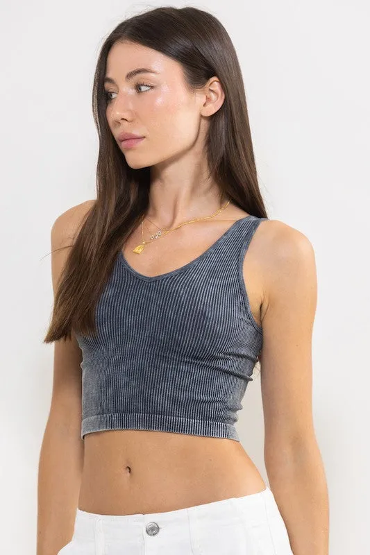 Mineral Wash Seamless Crop Top