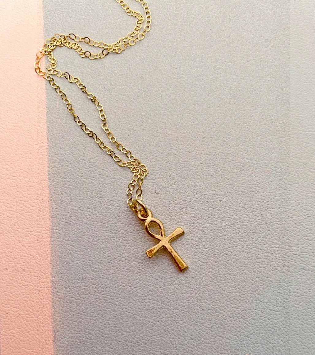 Mini Ankh Charm Necklace