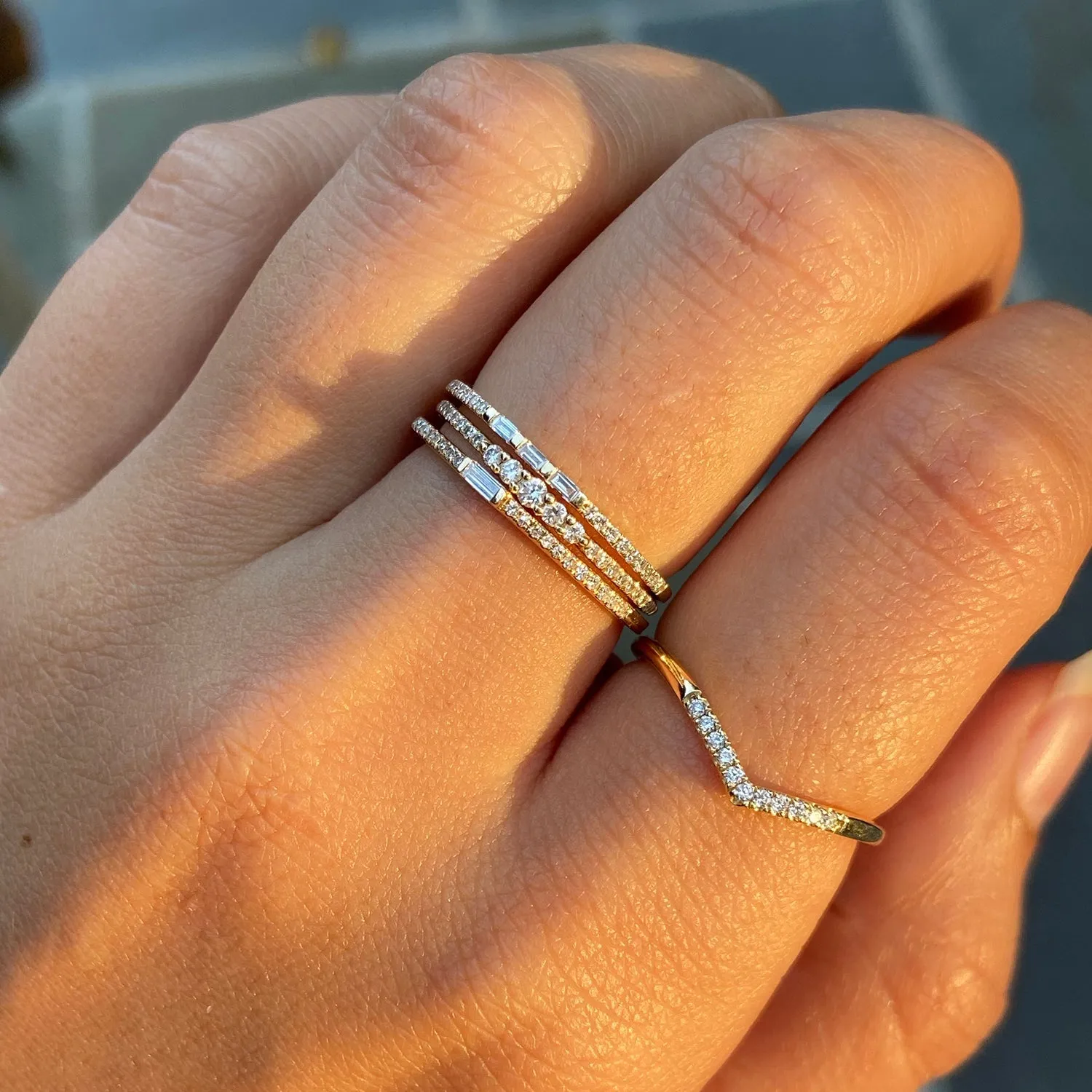 Mini Bezelled Diamond Stacking Ring