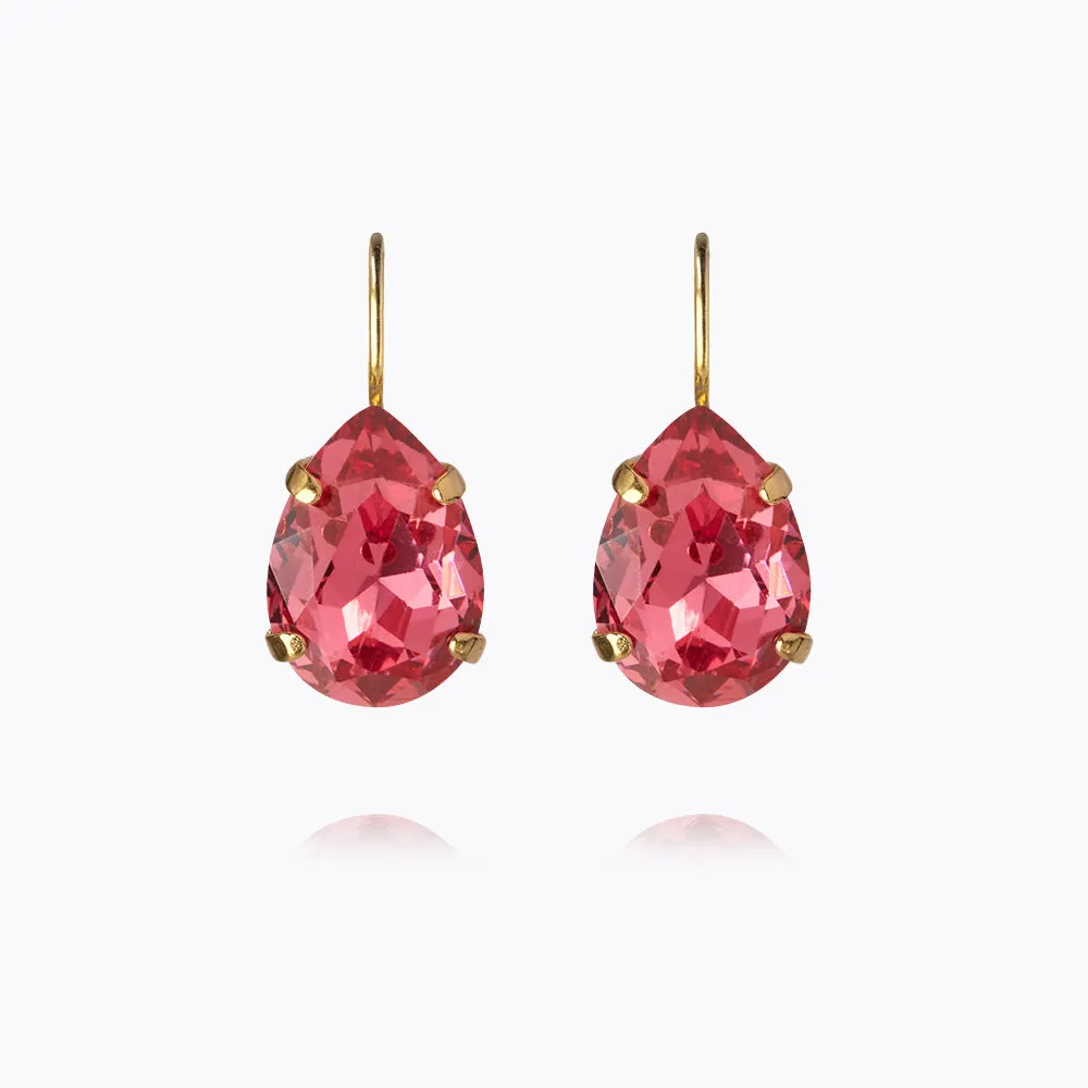 Mini Drop Clasp Earrings / Mulberry Red