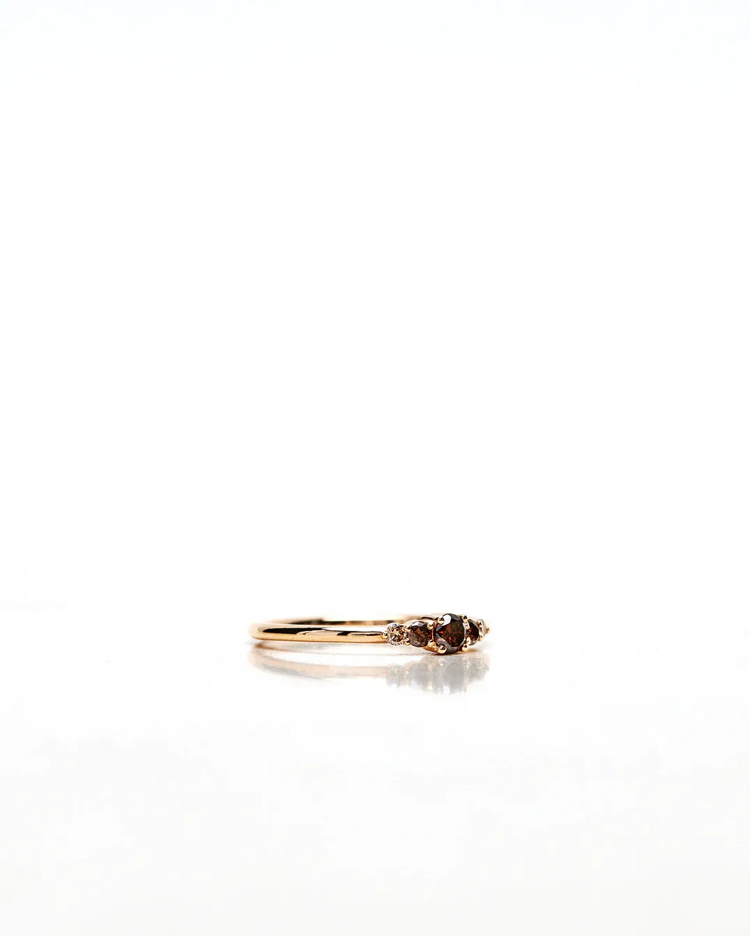 Mini Elise Ring with Chocolate and Champagne Diamond Gradient