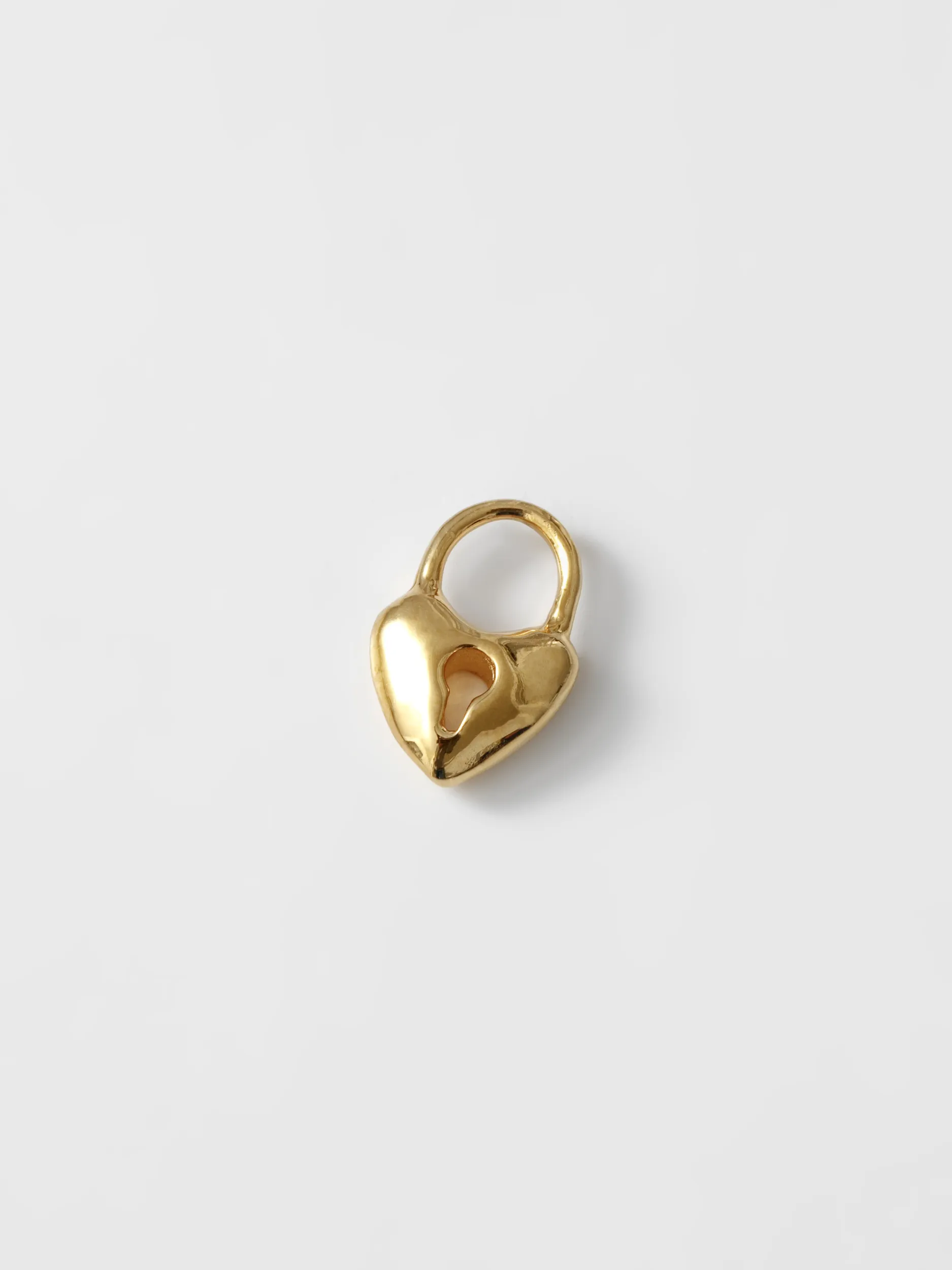 Mini Heart Lock Charm in Gold