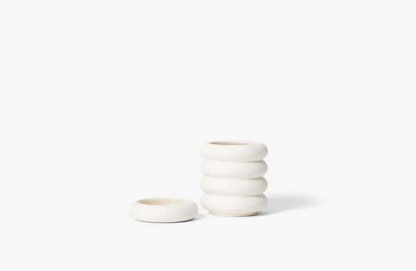 Mini Tall White Stacking Planter