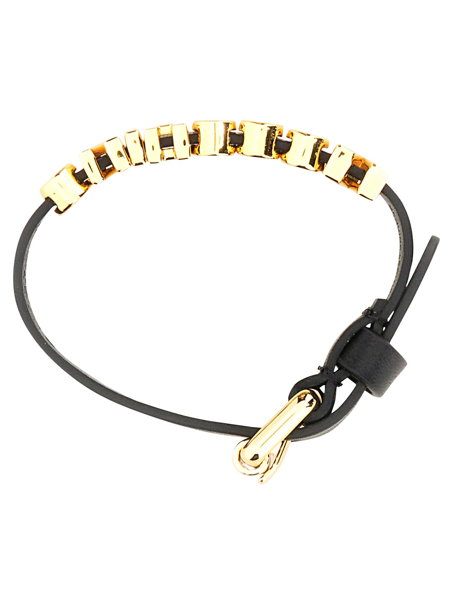 MOSCHINO    LEATHER LOGO BRACELET