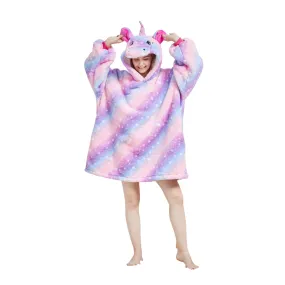 My Snuggy -  Adult Galaxy Stripes Unicorn Hoodie Blanket