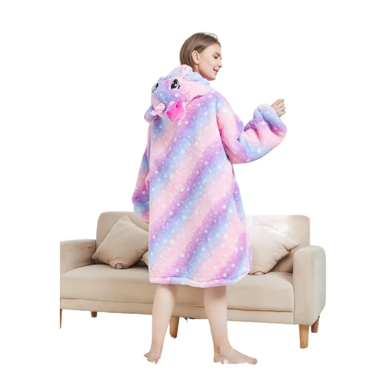 My Snuggy -  Adult Galaxy Stripes Unicorn Hoodie Blanket