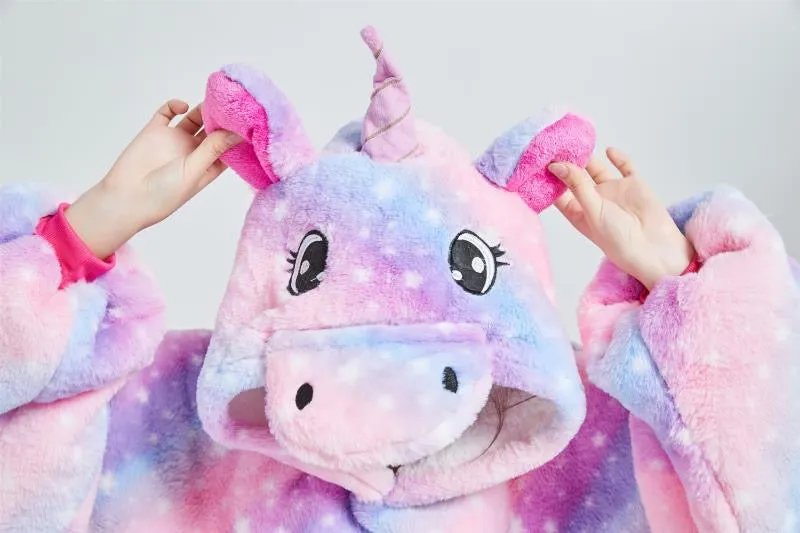 My Snuggy -  Adult Galaxy Stripes Unicorn Hoodie Blanket