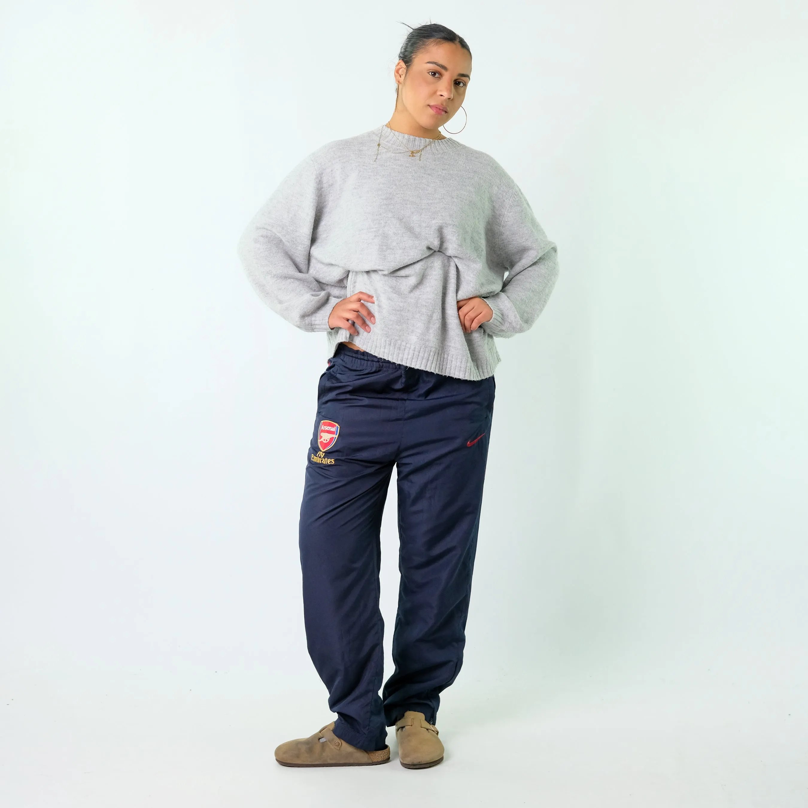 Navy Blue 90s Nike Tracksuit Bottoms  Baggy Pants (42x31)