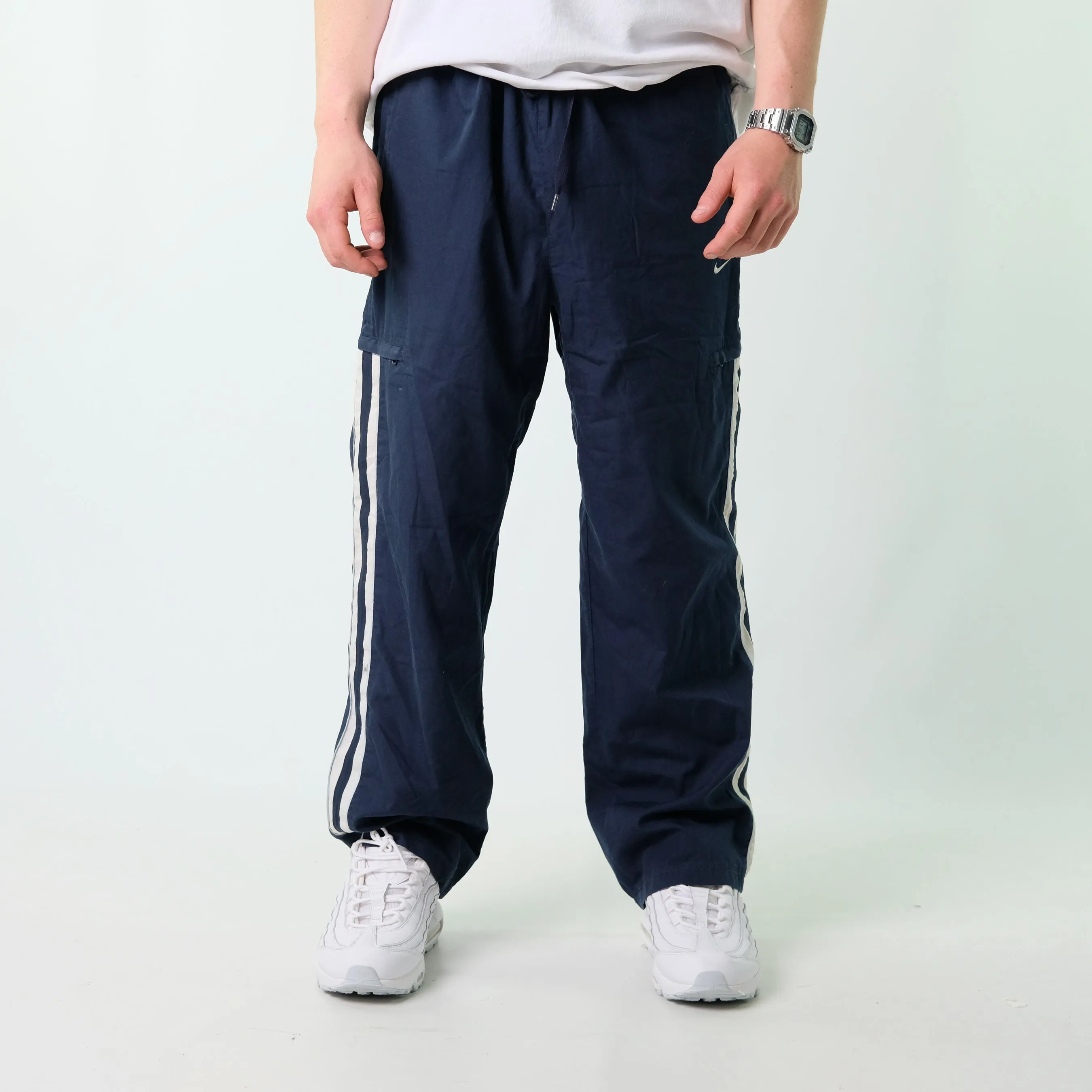 Navy Blue y2ks Nike Tracksuit Bottoms  Baggy Pants (40x30)